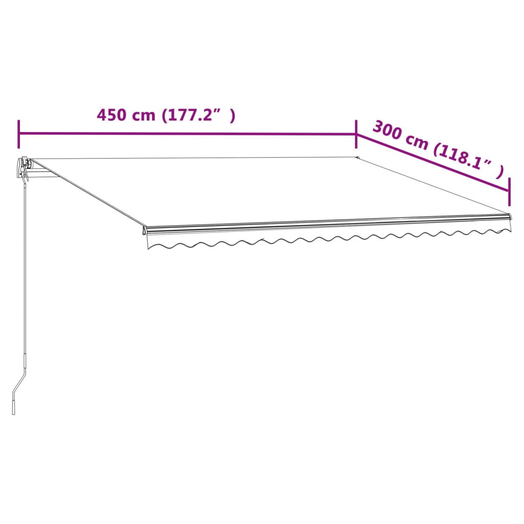 Markise Automatisch Einziehbar 450x300 cm Orange und Braun