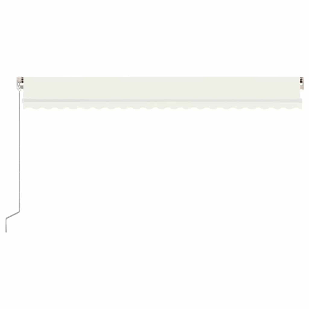 Markise Manuell Einziehbar mit LED 500x300 cm Creme