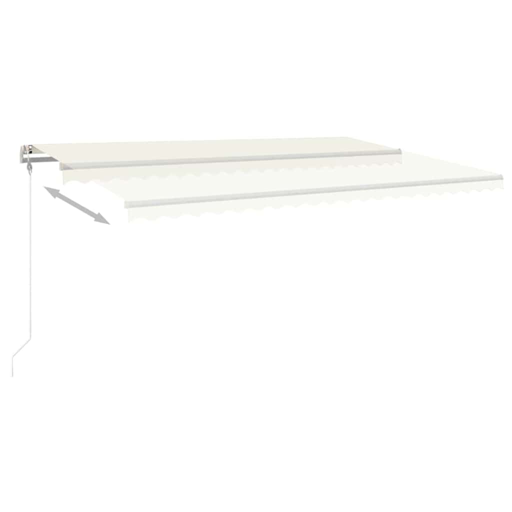 Automatische Markise mit LED Windsensor 500x300 cm Creme