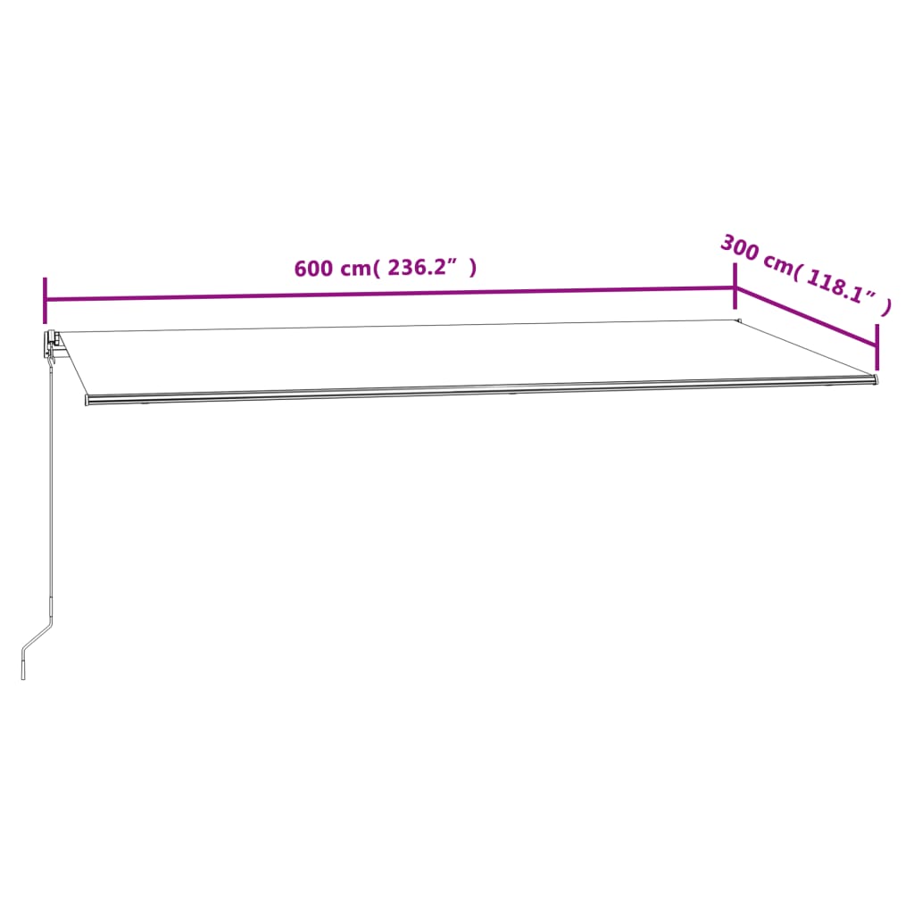 Markise Automatisch Einziehbar 600x300 cm Creme