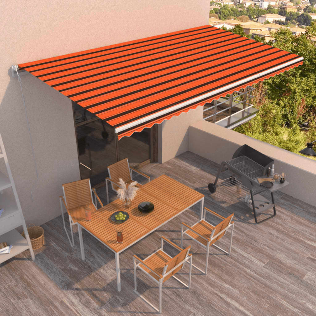Markise Automatisch Einziehbar 600x300 cm Orange und Braun