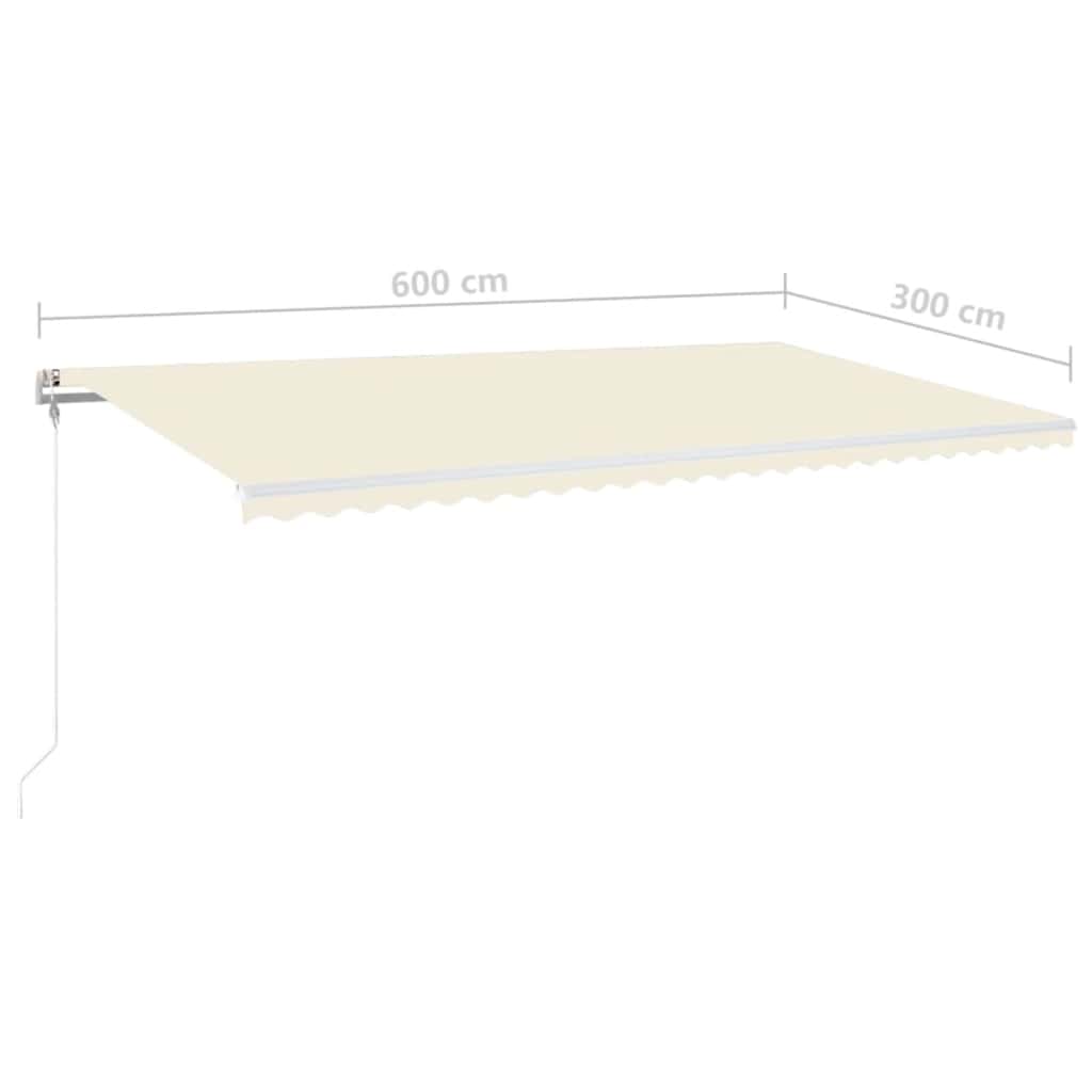 Automatische Markise mit LED & Windsensor 600x300 cm Creme