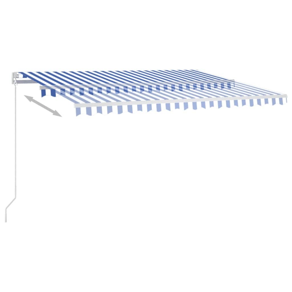 Markise Manuell Einziehbar 400x350 cm Blau und Weiß