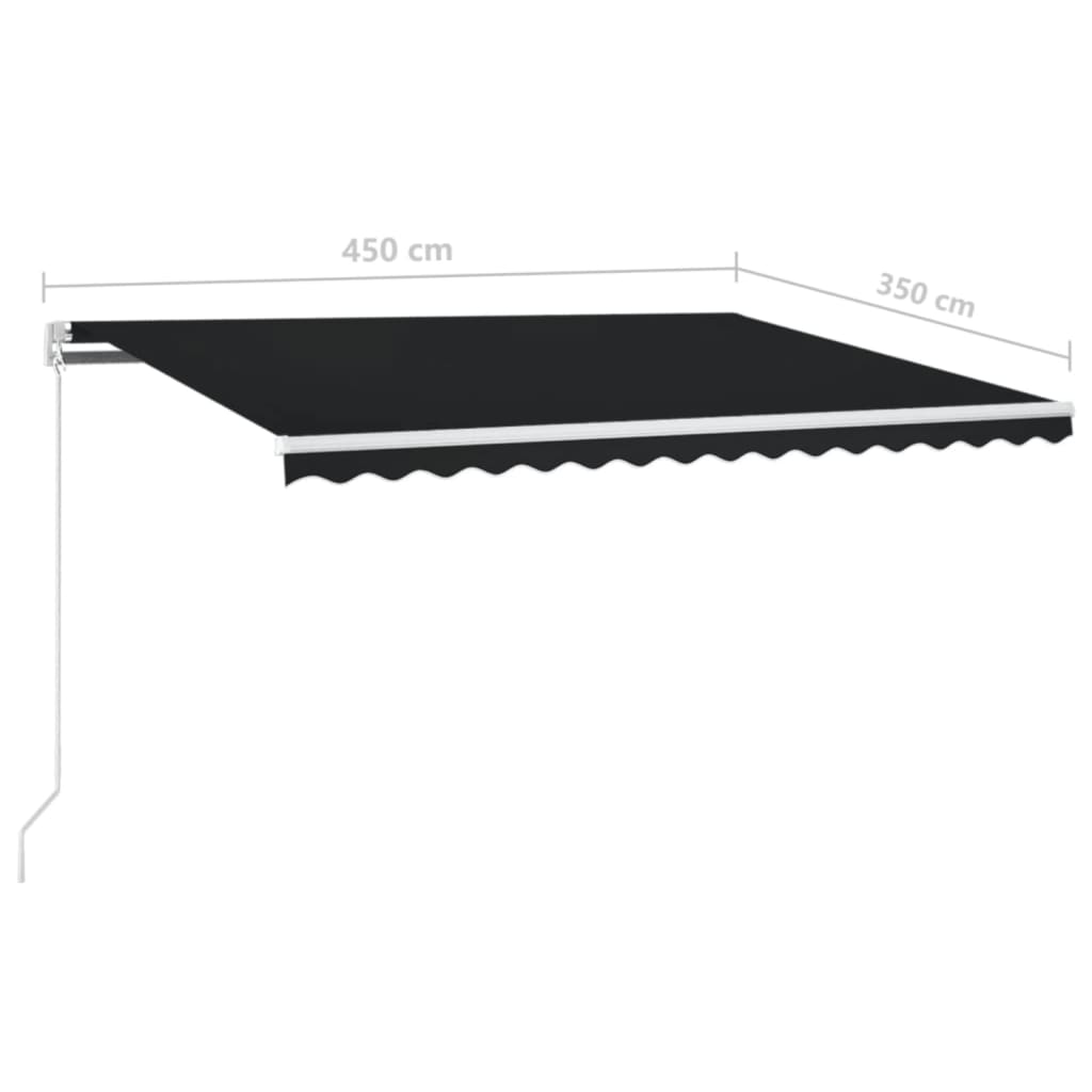 Markise Manuell Einziehbar 450x350 cm Anthrazit