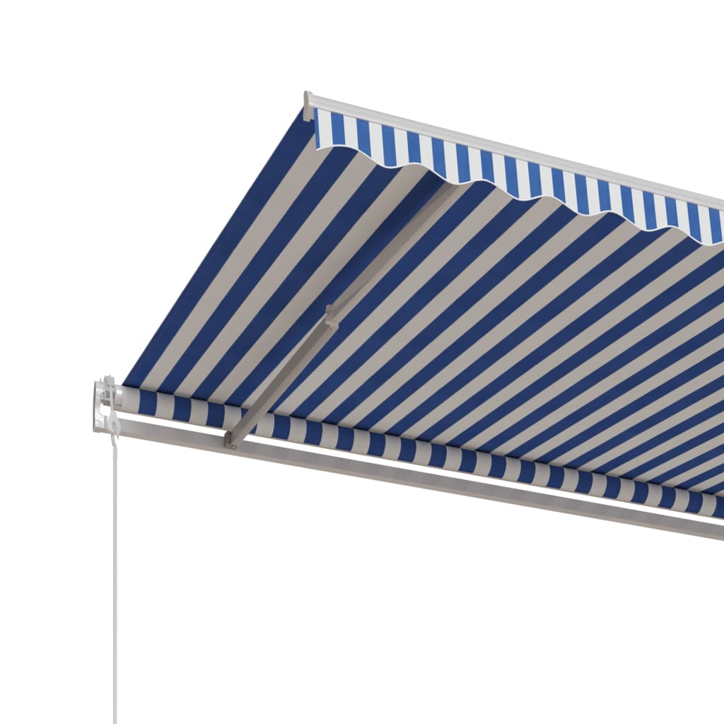 Markise Automatisch Einziehbar 600x350 cm Blau und Weiß