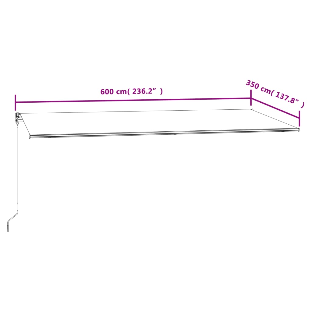 Markise Automatisch Einziehbar 600x350 cm Creme