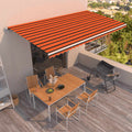 Markise Automatisch Einziehbar 600x350 cm Orange und Braun