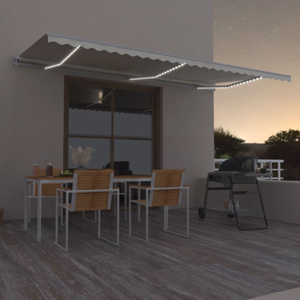 Automatische Markise mit LED & Windsensor 600x350 cm Creme