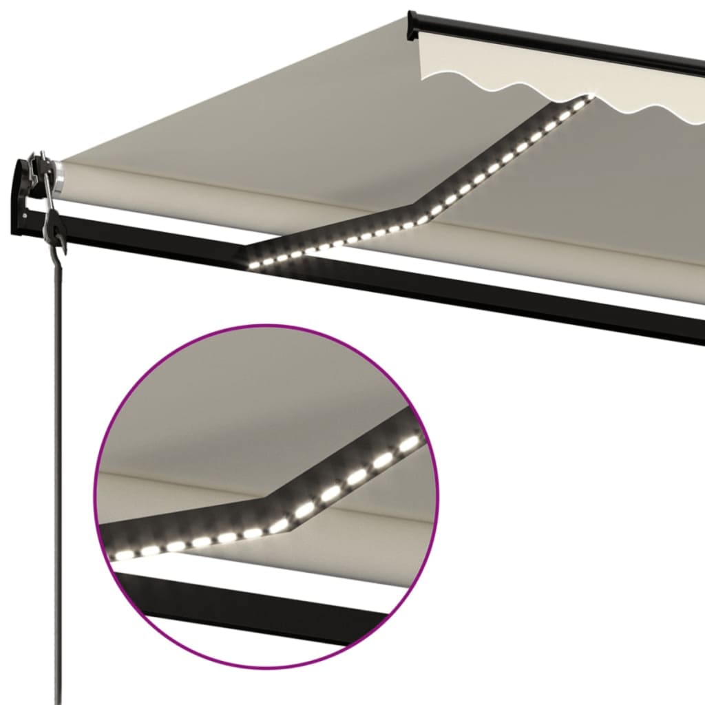 Automatische Markise mit LED & Windsensor 300x250 cm Creme
