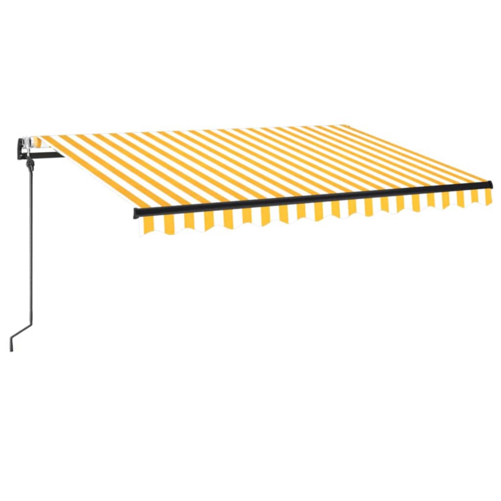 Automatische Markise mit LED & Windsensor 300x250 cm Gelb/Weiß