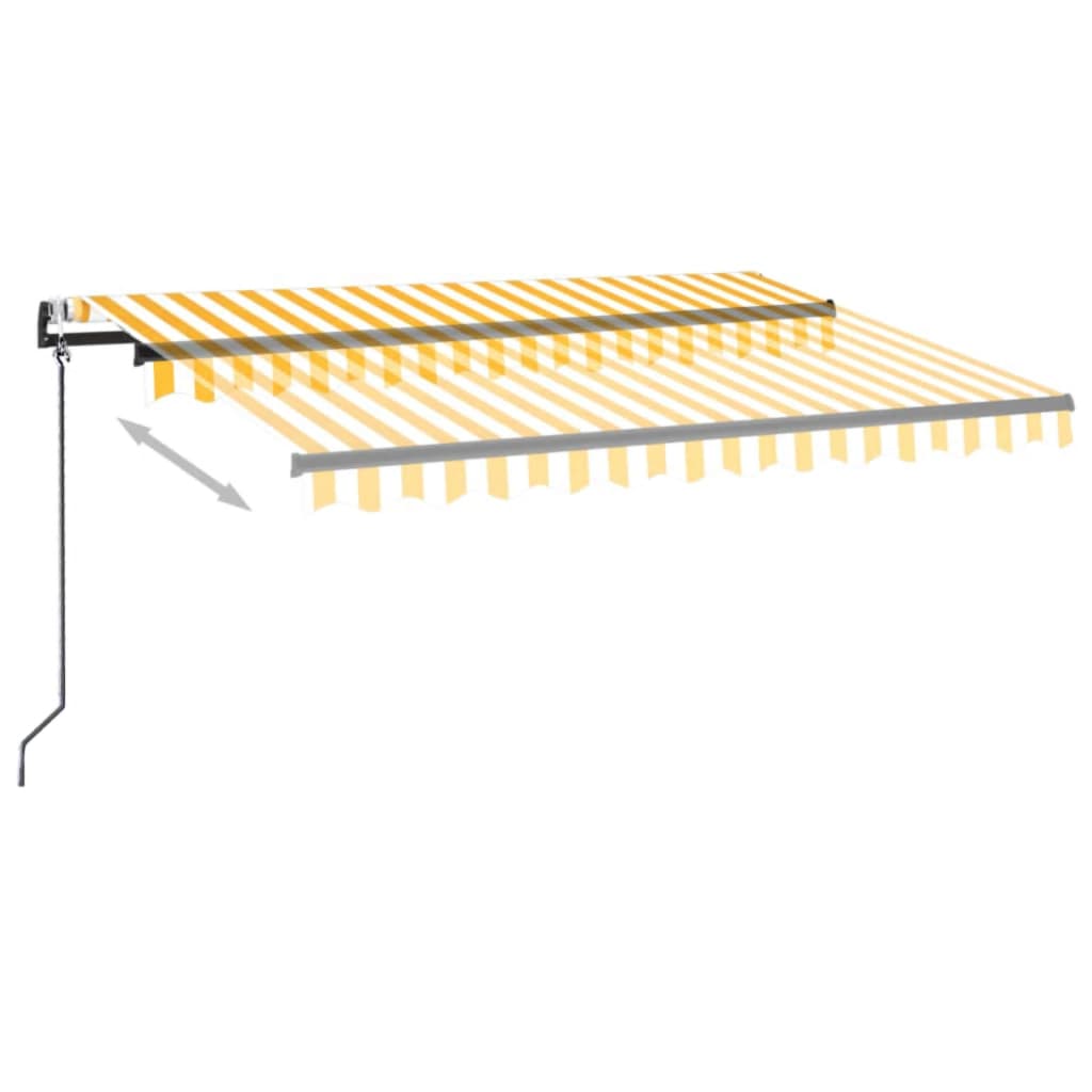 Automatische Markise mit LED & Windsensor 300x250 cm Gelb/Weiß