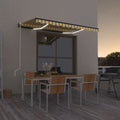 Automatische Markise mit LED & Windsensor 300x250 cm Gelb/Weiß