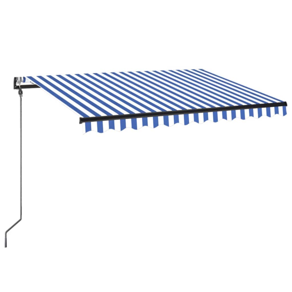 Markise Automatisch Einziehbar 350x250 cm Blau und Weiß