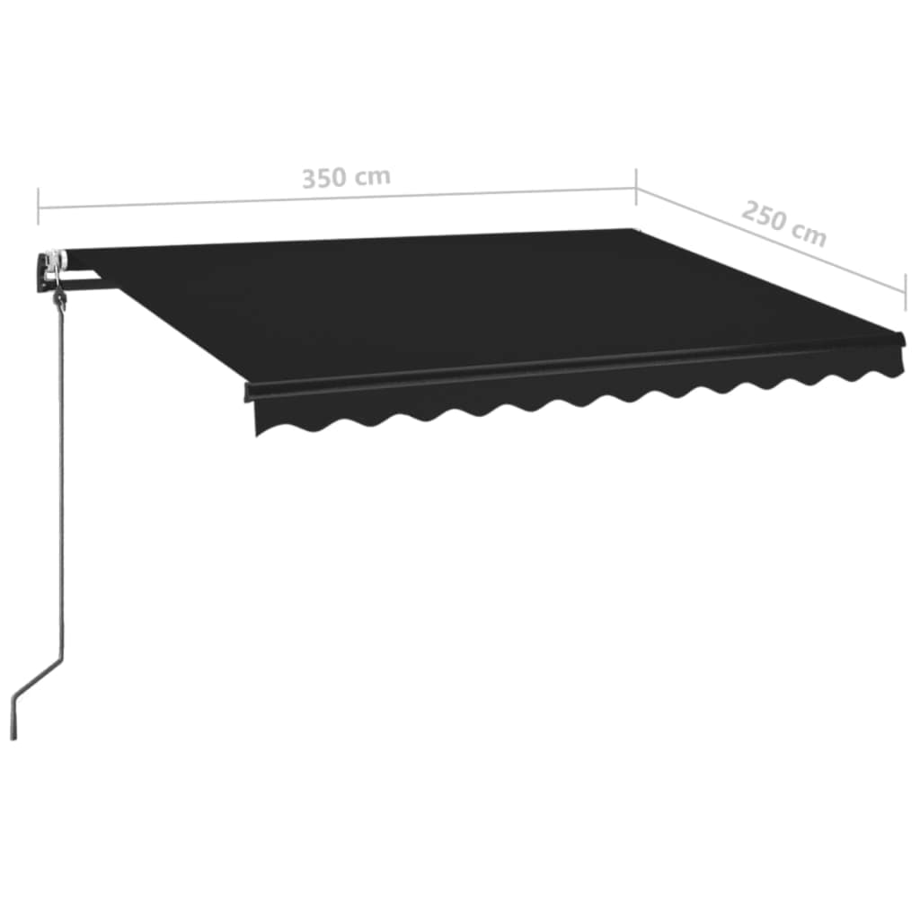 Markise Automatisch Einziehbar 350x250 cm Anthrazit