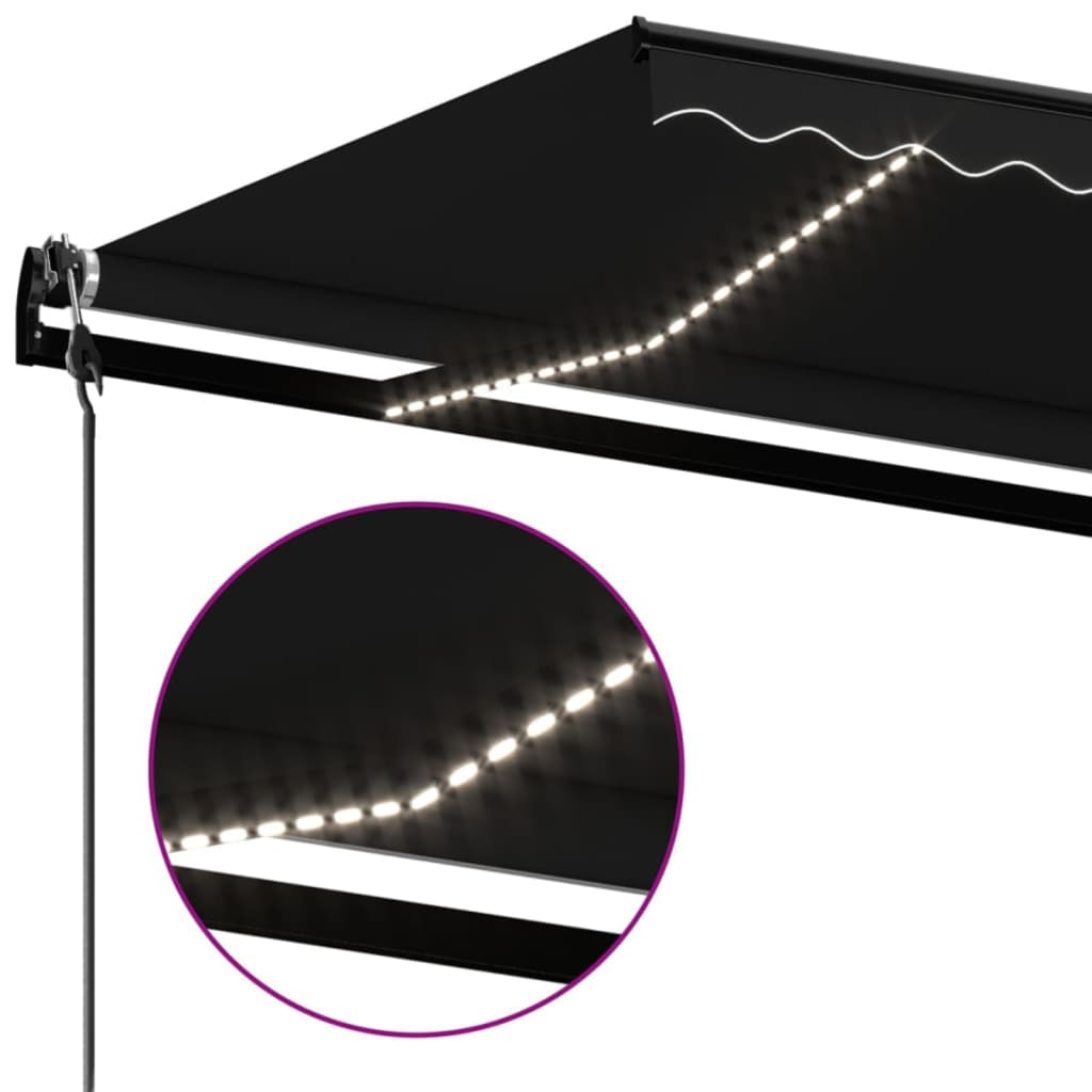 Automatische Markise mit LED & Windsensor 350x250 cm Anthrazit