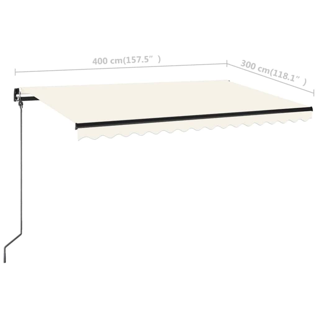 Markise Manuell Einziehbar 400x300 cm Creme