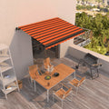 Markise Manuell Einziehbar 400x300 cm Orange und Braun