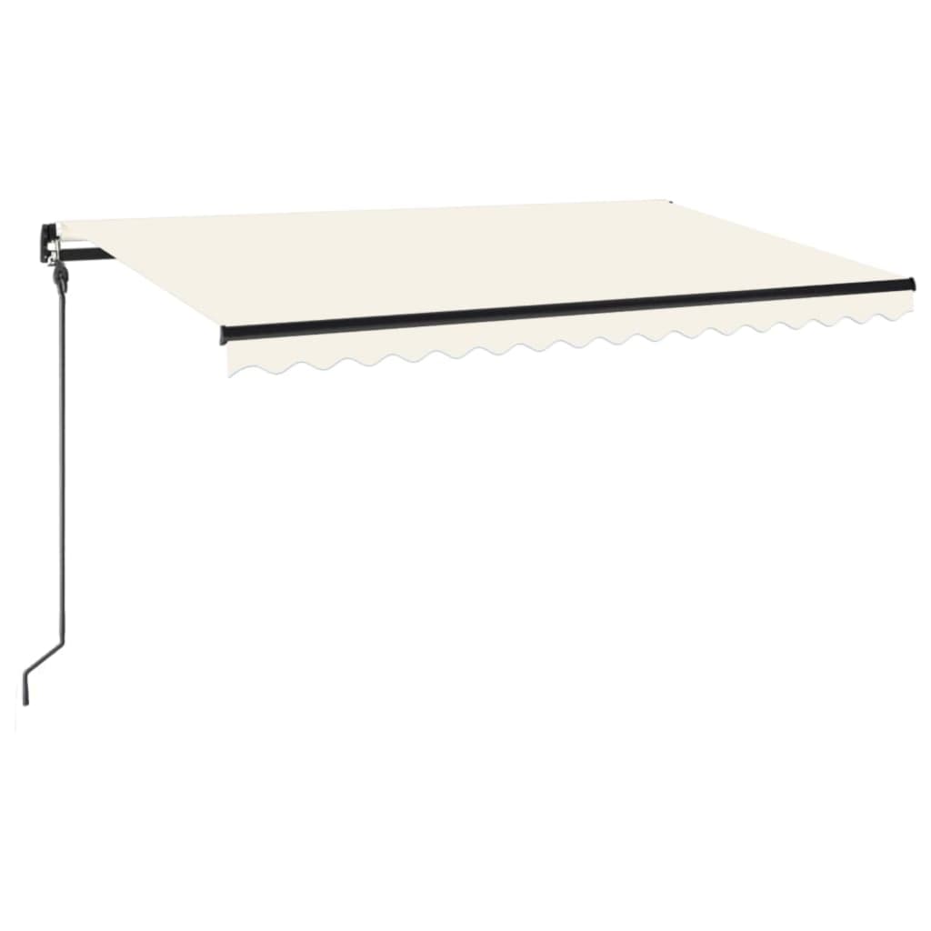 Markise Manuell Einziehbar mit LED 400x300 cm Creme