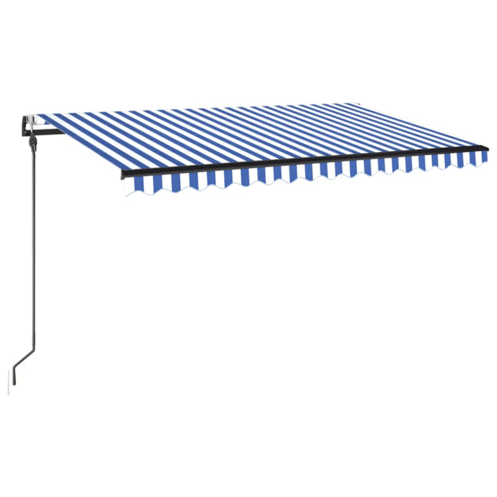Markise Automatisch Einziehbar 400x300 cm Blau und Weiß
