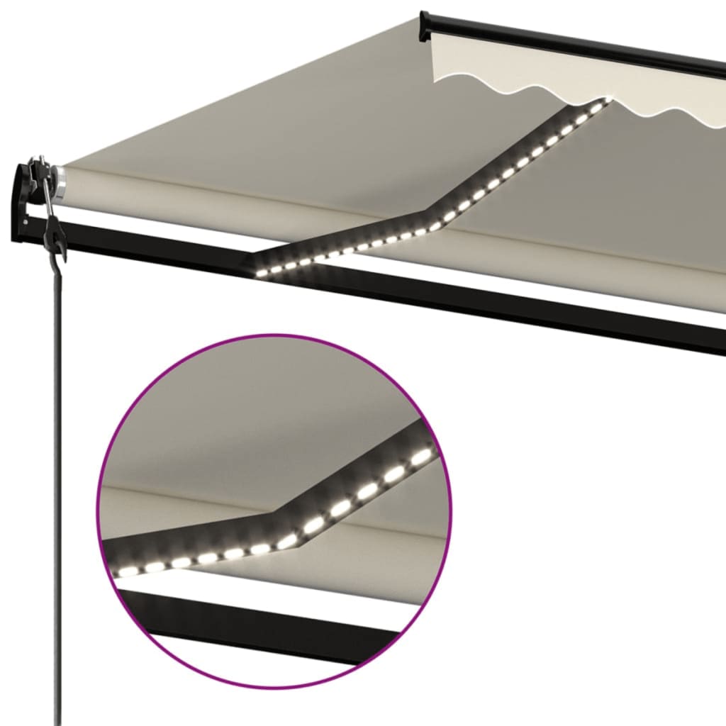 Automatische Markise mit LED & Windsensor 400x300 cm Creme