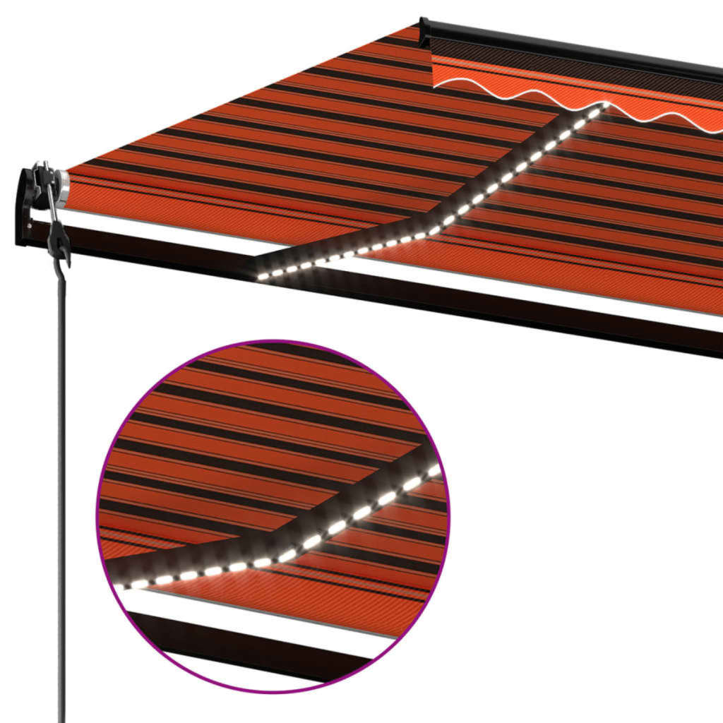 Automatische Markise mit LED & Windsensor 400x300 Orange/Braun