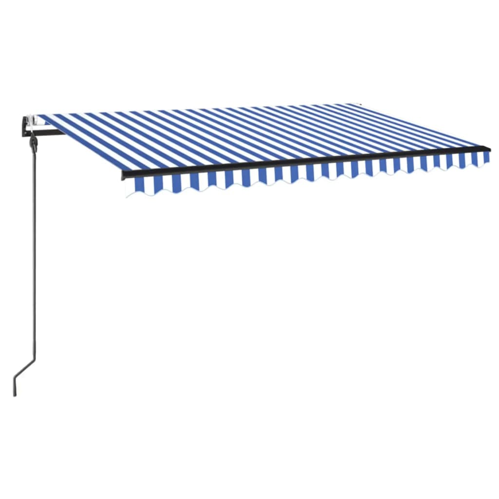 Markise Automatisch Einziehbar 450x300 cm Blau und Weiß