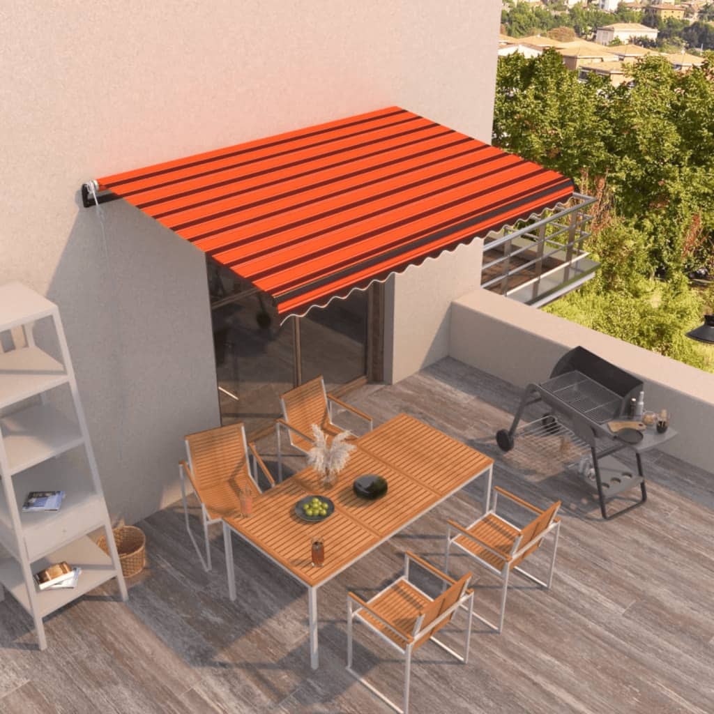 Markise Automatisch Einziehbar 450x300 cm Orange und Braun