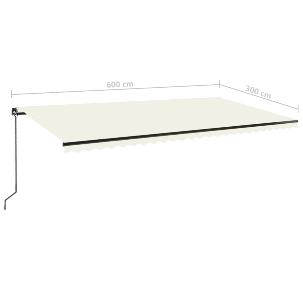 Markise Manuell Einziehbar 600x300 cm Creme