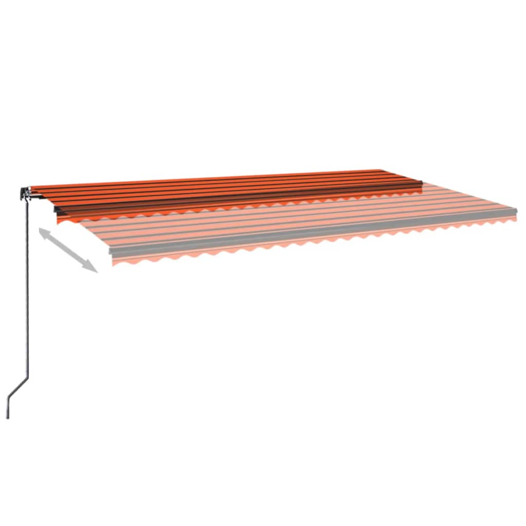 Markise Manuell Einziehbar 600x300 cm Orange & Braun