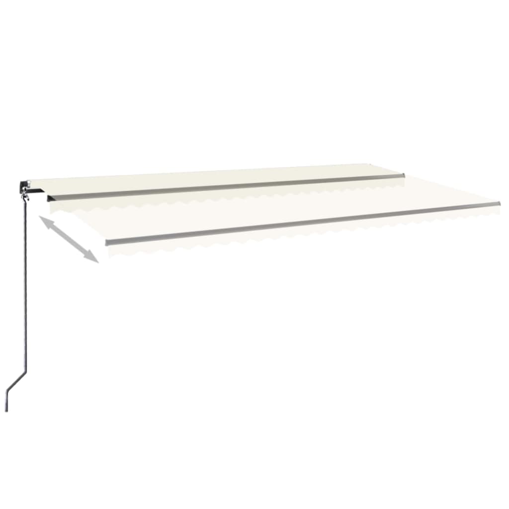 Markise Manuell Einziehbar mit LED 600x300 cm Creme