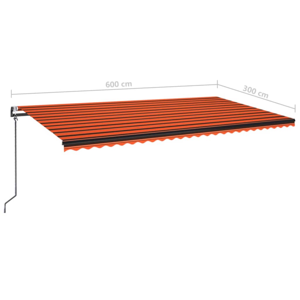 Markise Automatisch Einziehbar 600x300 cm Orange und Braun