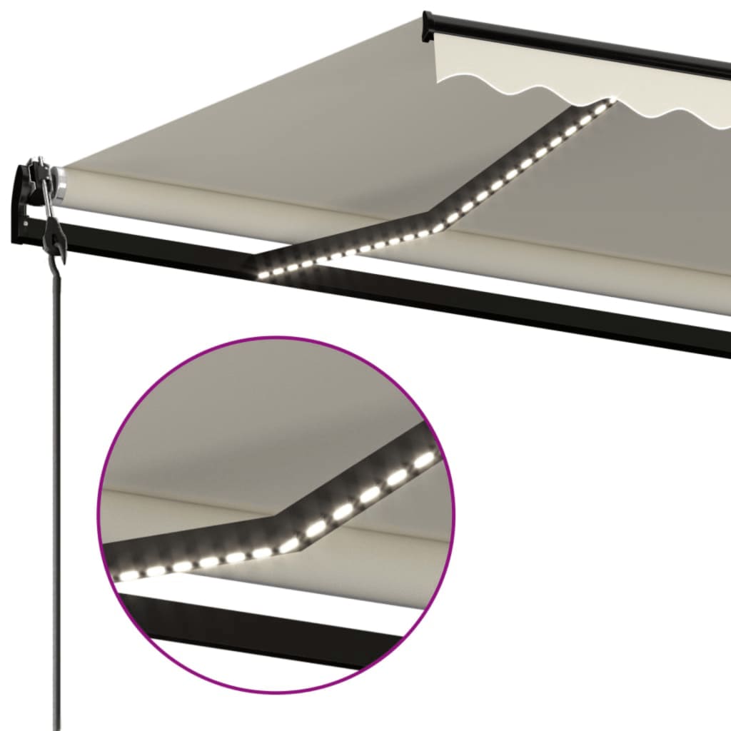 Automatische Markise mit LED & Windsensor 600x300 cm Creme