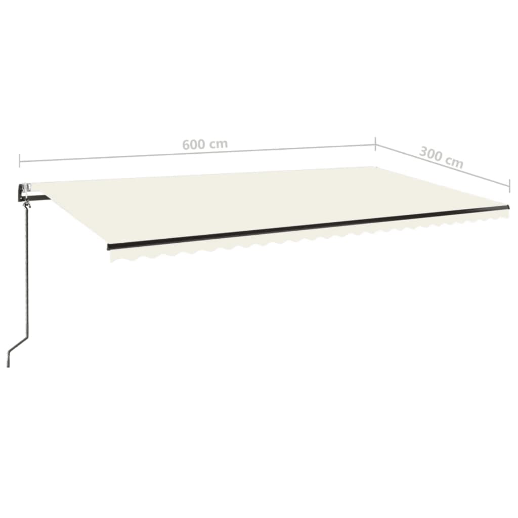 Automatische Markise mit LED & Windsensor 600x300 cm Creme
