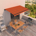 Markise Manuell Einziehbar 400x350 cm Orange und Braun