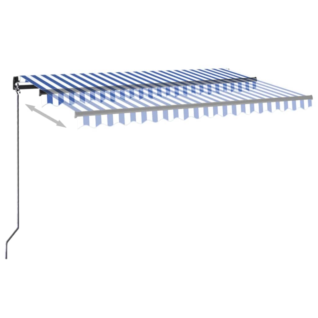 Markise Automatisch Einziehbar 400x350 cm Blau und Weiß