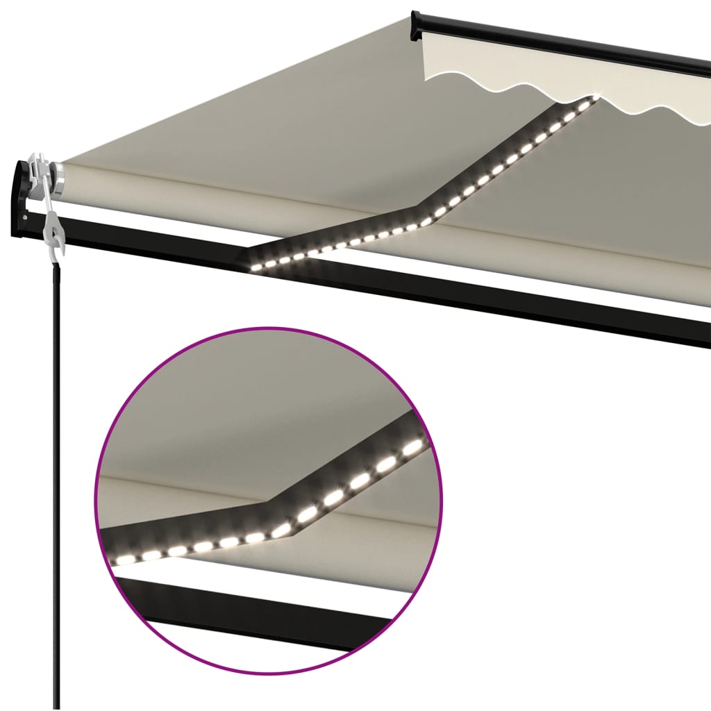 Automatische Markise mit LED & Windsensor 400x350 cm Creme