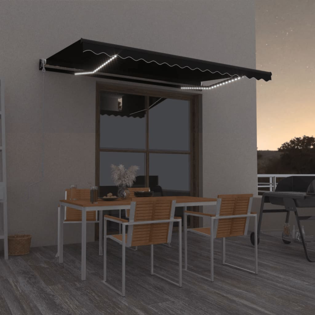 Automatische Markise mit LED & Windsensor 400x350 cm Anthrazit
