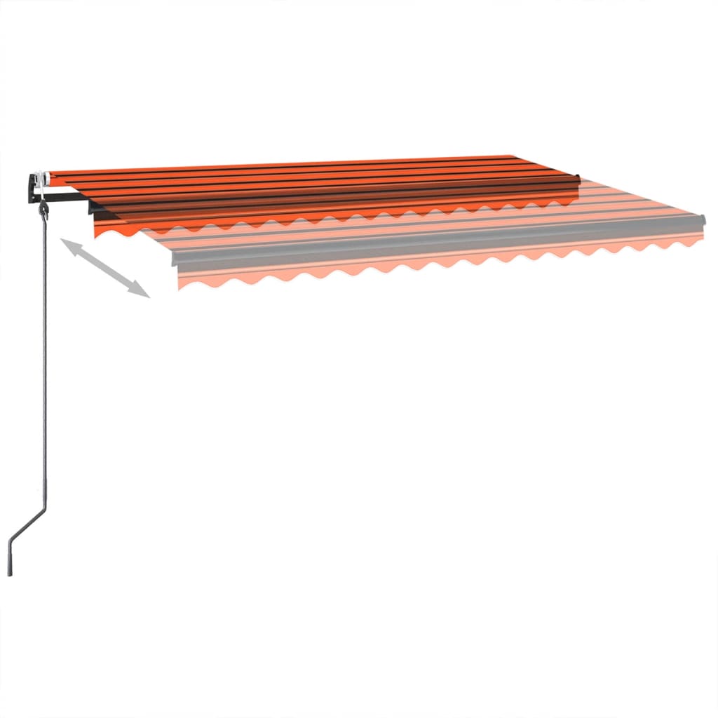 Automatische Markise mit LED & Windsensor 400x350 Orange/Braun
