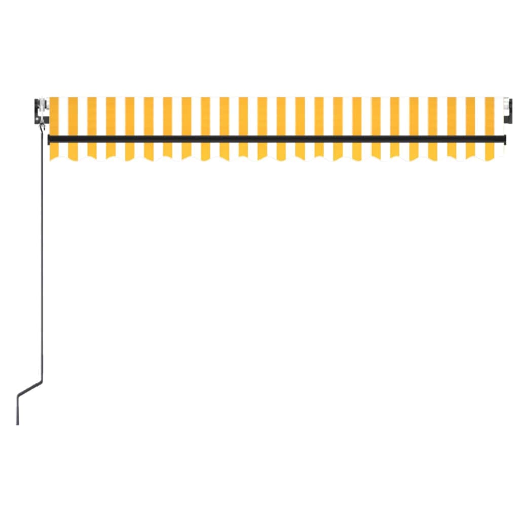 Automatische Markise mit LED & Windsensor 450x350 cm Gelb/Weiß