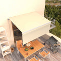 Markise Manuell Einziehbar mit Rollo 3x2,5 m Creme