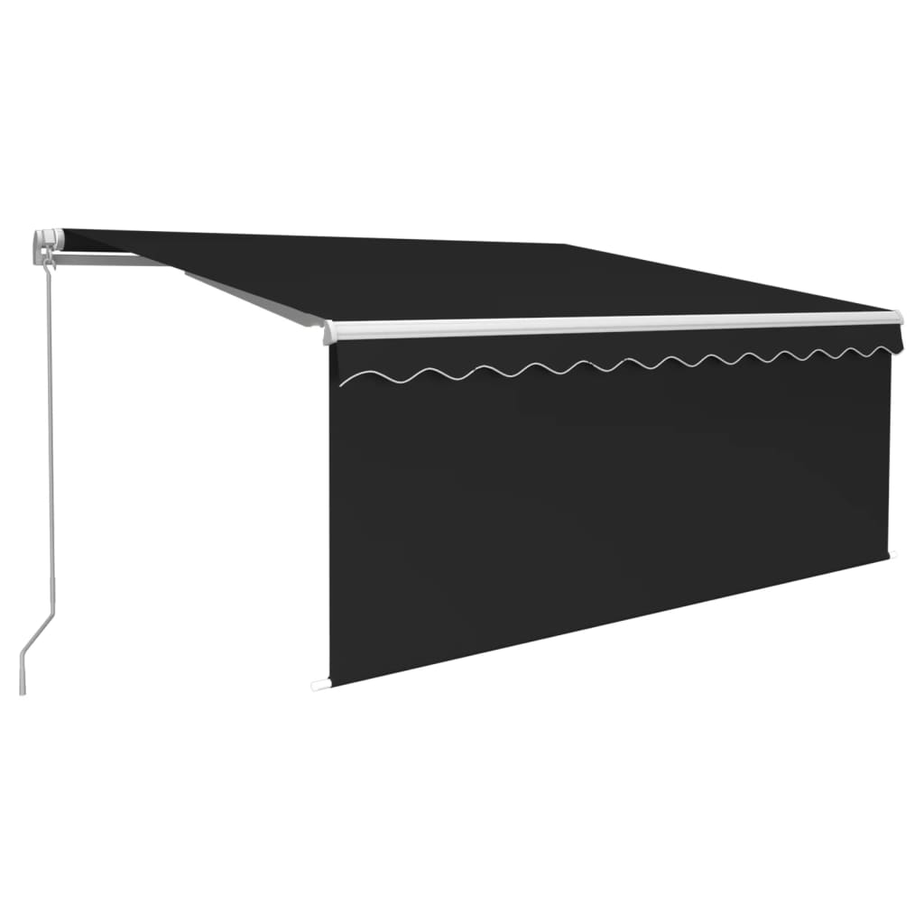 Markise Manuell Einziehbar mit Rollo 3x2,5 m Anthrazit