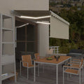 Markise Manuell Einziehbar mit Rollo & LED 3x2,5 m Creme