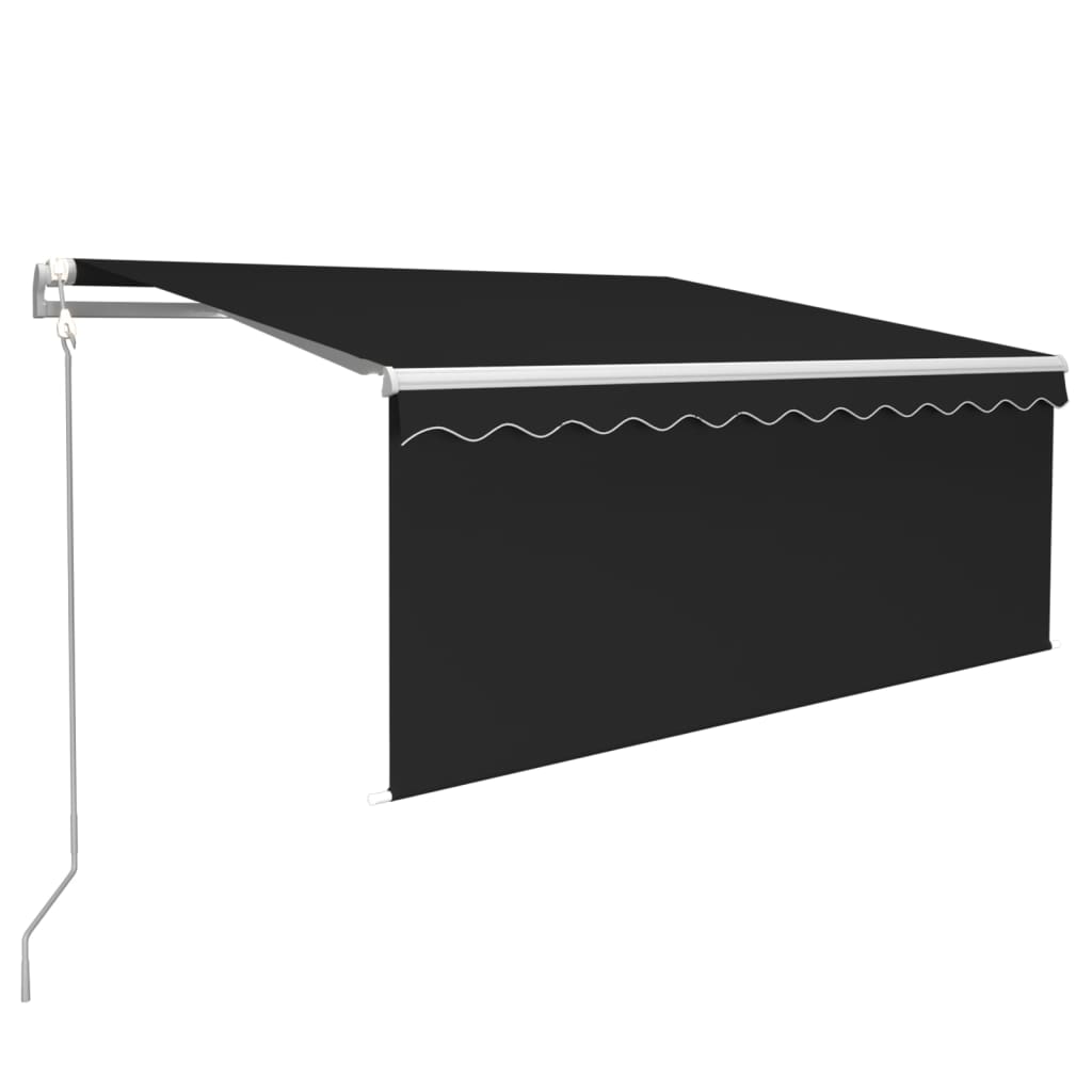 Markise Automatisch mit Rollo LED Windsensor 3x2,5 m Anthrazit