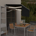 Markise Automatisch mit Rollo LED Windsensor 3x2,5 m Anthrazit