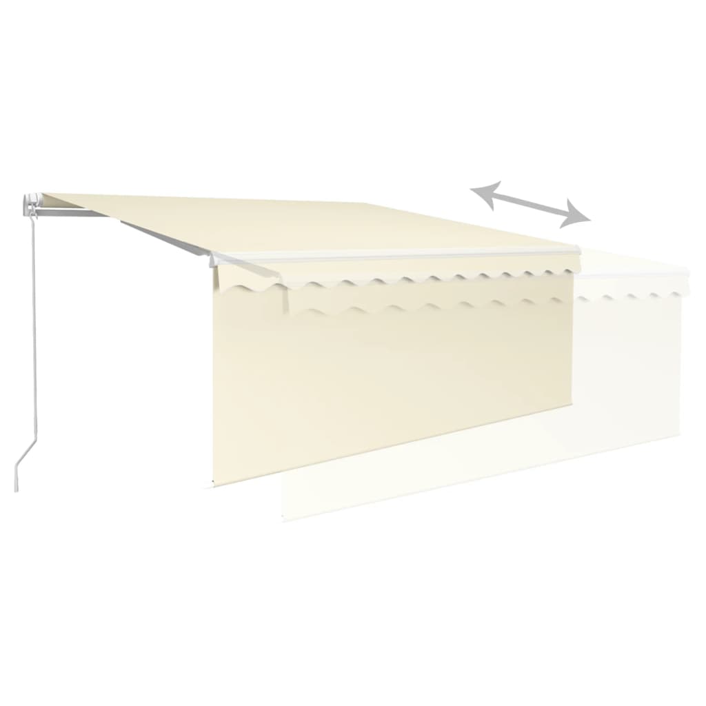 Markise Manuell Einziehbar mit Rollo 3,5x2,5 m Creme