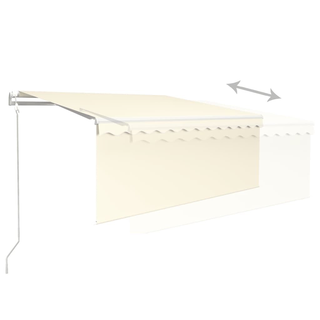Markise Automatisch Einziehbar mit Volant 3,5x2,5 m Creme