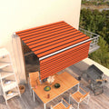 Markise Automatisch Einziehbar mit Volant 3,5x2,5m Orange Braun