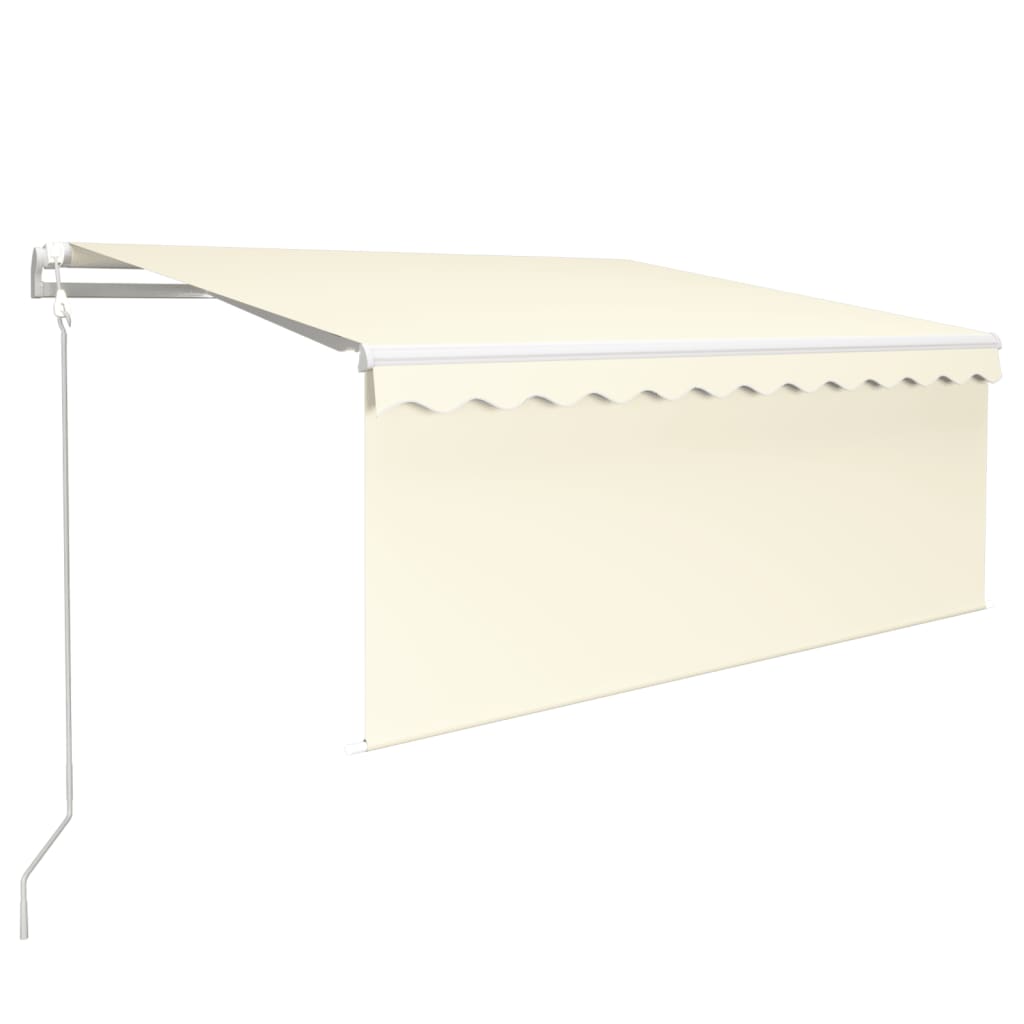 Markise Automatisch mit Rollo LED Windsensor 3,5x2,5m Creme