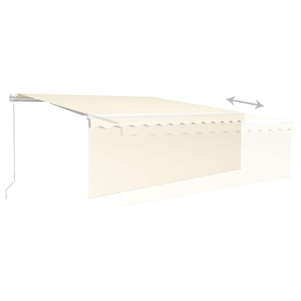 Markise Manuell Einziehbar mit Rollo 4x3 m Creme