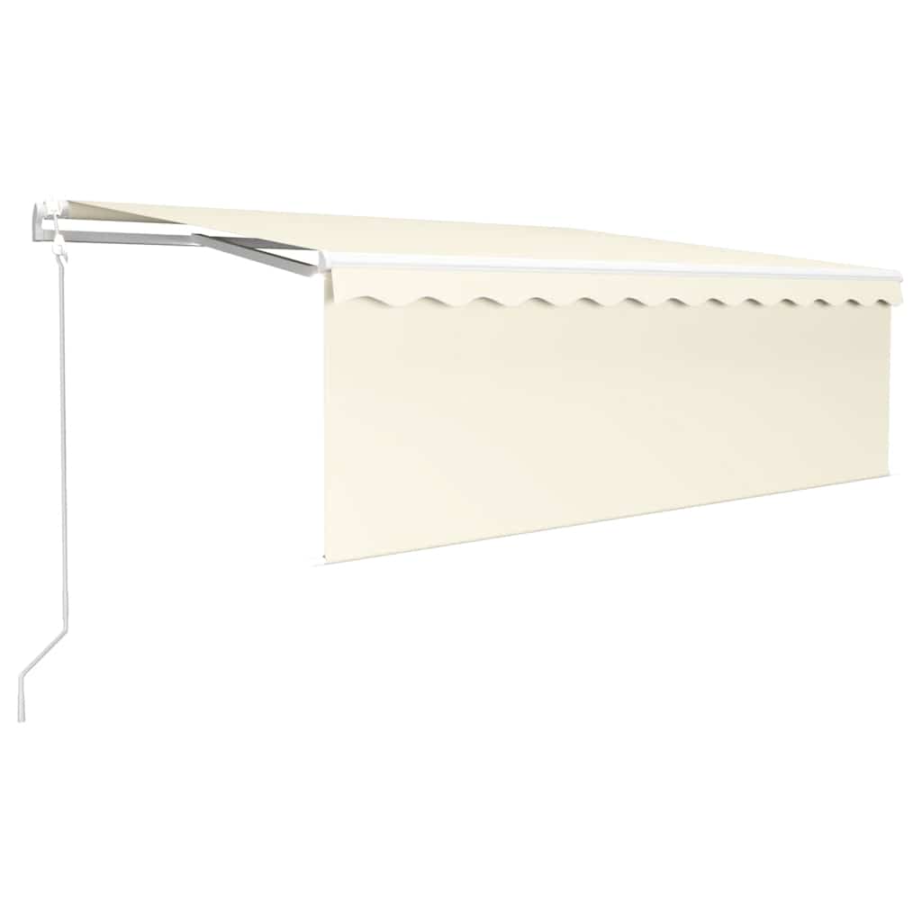 Markise Automatisch mit Rollo LED Windsensor 4x3 m Creme